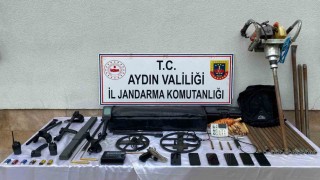 Aydında kaçak kazı yapan şahısların  evlerine operasyon