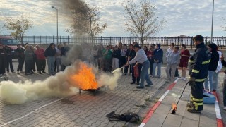 Babaeski KYK kız yurdunda yangın eğitimi