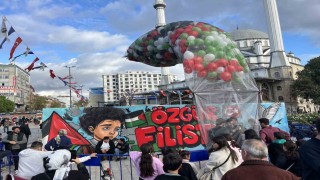 Bağcılarda Gazzedeki kız çocukları için balonlar uçuruldu