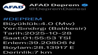Balıkesirde 4 büyüklüğünde deprem