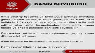 Balıkesirde okullar deprem nedeniyle 1 gün tatil edildi