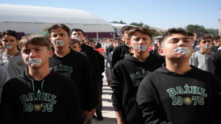 Bayburtta öğrencilerden Filistin ve Gazze için sessiz eylem