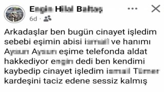 Boluda eşini öldüren zanlı, cinayeti sosyal medyadan itiraf etti