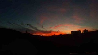 Boluda gün batımı kartpostallık görüntüler oluşturdu