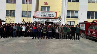 Bolvadinde öğrencilere yönelik yangın eğitimi ve tatbikatı