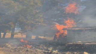 Bucakta odunlukta çıkan yangın korkuttu