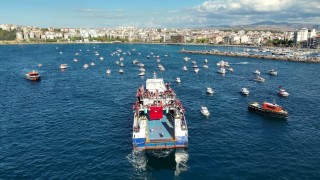 Çanakkale Boğazında Sumud Filosuna destek turu