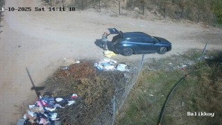 Çevreyi kirletti, kameralardan kaçamadı