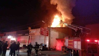 Çorumda lastik tamirhanesinde yangın