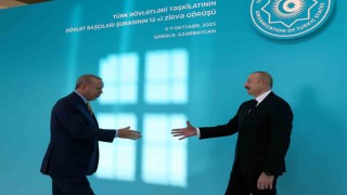 Cumhurbaşkanı Erdoğanı TDT 12. Zirvesinde Aliyev karşıladı