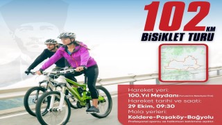 Cumhuriyetin 102. yaşına 102 kilometrelik bisiklet turu