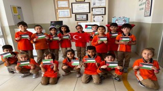 Darendede ilkokul öğrencilerinden Gazze ve Filistine anlamlı destek