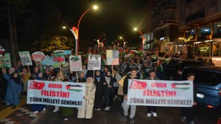 Demircide binlerce kişi Filistine destek için yürüdü