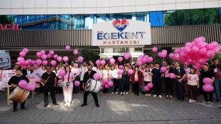 Denizli Egekent Hastanesi pembe yürüyüşle meme kanserine dikkat çekti