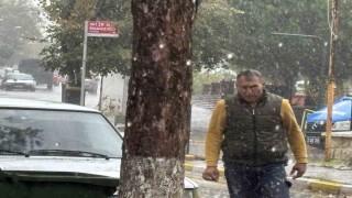 Edirnede sağanak yağış etkili oldu