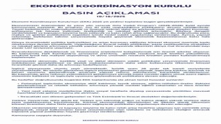 Ekonomi Koordinasyon Kurulu: Enflasyonu tek haneye indirmek ve kalıcı refah artışı sağlamak hedefimiz