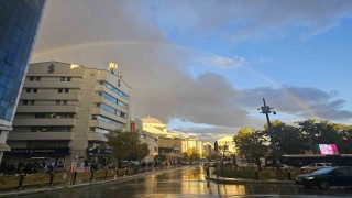 Elazığda gökkuşağı görsel şölen sundu