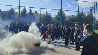 Elazığda öğrencilere yangın eğitimi