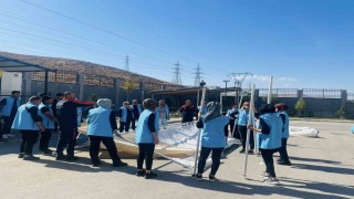 Elazığda yangın söndürme ve çadır kurma eğitimi