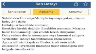 Emekliye kiralık değildir başlıklı ilan veren emlak şirketine idari para cezası uygulandı