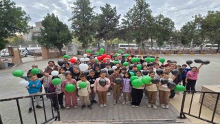 Emirdağda öğrenciler Filistine destek verdi