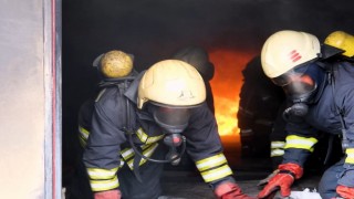 Erzincanda hizmete sokulan itfaiye eğitim merkezinde tatbikat