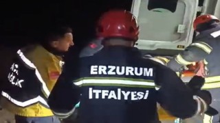 Erzurumda otomobil şarampole uçtu: 1 yaralı