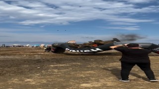 Finish çizgisini takla atarak geçtiler