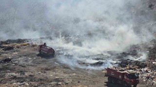 Gaziantepte eski çöplük alanında çıkan yangın söndürüldü