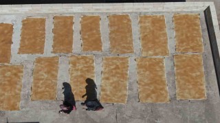 Gaziantepte kadınların üzüm pekmezli pestil mesaisi başladı