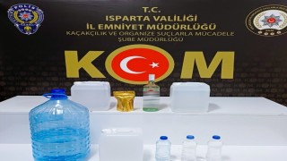 Ispartada 54 litre kaçak ve el yapımı alkol ele geçirildi
