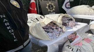İzmirde rekor miktarda sentetik ecza yakalandı