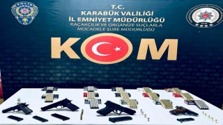 Karabükte silah operasyonu: 4 tabanca ve yüzlerce fişek ele geçirildi