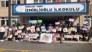 Karadeniz Ereğlide minik okurlardan Heybemde Kitap Var projesi