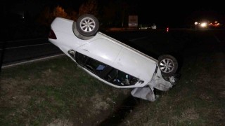 Kastamonuda otomobil takla attı: 2 yaralı