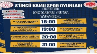 Kayseride 3. Kamu Spor Oyunları Voleybol Fikstürü Açıklandı