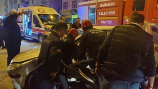 Kazada sonrası araçta sıkışan sürücüyü itfaiye kurtardı