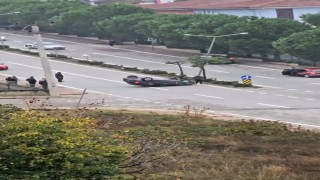 Kontrolden çıkan otomobil takla attı