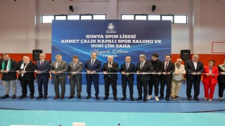 Konya Spor Lisesi Ahmet Çalık Kapalı Spor Salonu ve Suni Çim Saha açıldı