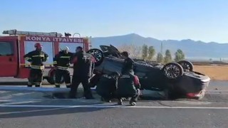 Konyada otomobil takla attı: 3 yaralı