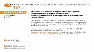 KPSS-2025/5 sözleşmeli sağlık personeli yerleştirme sonuçları açıklandı