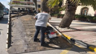 Manisada motosikletlere yaya yolu denetimi