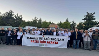 Mardinde sağlıkçılar Gazze için ayakta