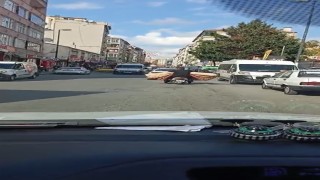 Motosikletle tehlikeli taşımacılık kamerada