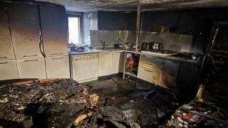 Mutfakta çıkan yangın itfaiye ekiplerince söndürüldü