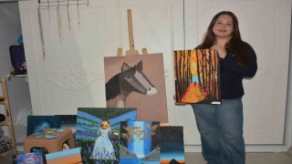 Orduda 13 yaşındaki öğrenci, doğadan aldığı ilhamı tuvallere yansıtıyor