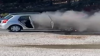 Sakar Geçidinde araç yangını