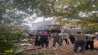 Sinopta ev yangını: Tüpün patlama anı kamerada