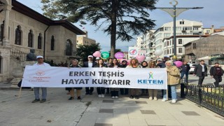 Sinopta meme kanseri farkındalık yürüyüşü yapıldı