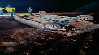 Takla atan otomobilin sürücüsü yaralandı